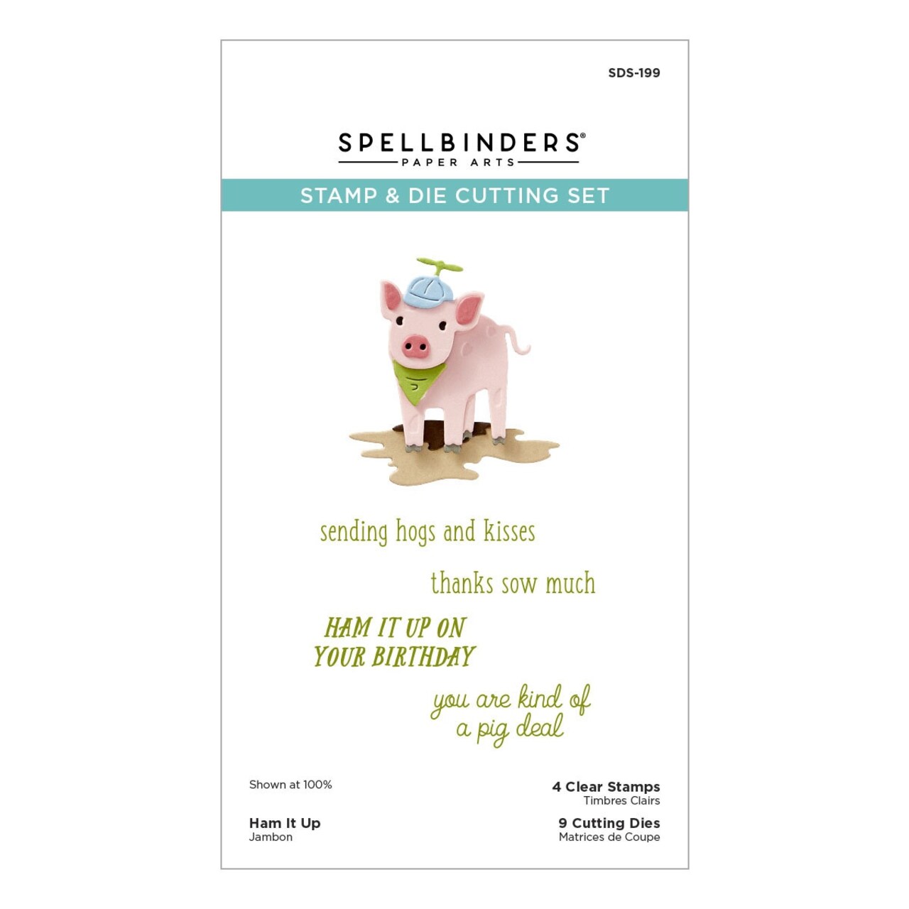 Spellbinders Clear Stamp & Die Set On the Farm Collection-Ham It Up